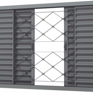 104. Veneziana de correr grade xadrez 4 folhas