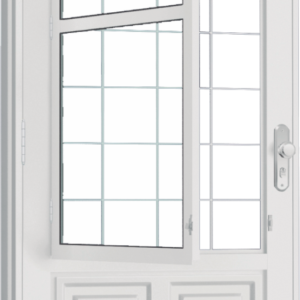 17. Porta Sala Postigo e Grade Quadric. com 2  Almofadas com Vidro