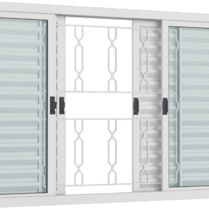 27. Veneziana 6 Folhas de Correr Grade Elo com Vidro