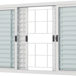 28. Veneziana 6 Folhas de Correr Grade Elo com Vidro