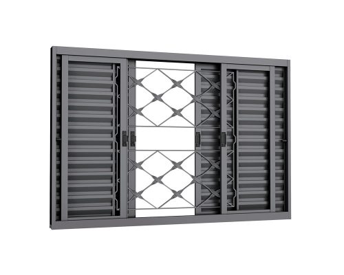 VENEZIANA DE CORRER6 FOLHAS C/ GRADE XADREZ