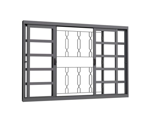 VITRÔ DE CORRER CENTRAL 4 FOLHAS C/ GRADE ELO