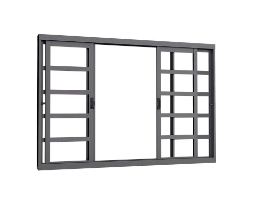 VITRÔ DE CORRER CENTRAL 4 FOLHAS S/ GRADE