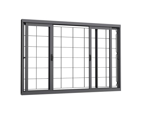 VITRÔ DE CORRER TOTAL 4 FOLHAS C/ GRADE QUADRICULADA