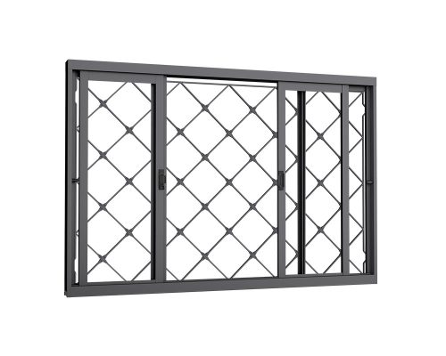 VITRÔ DE CORRER TOTAL 4 FOLHAS C/ GRADE XADREZ