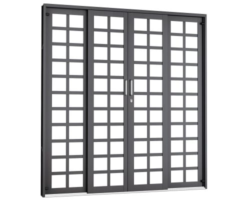 PORTA DE CORRER CENTRAL P/ VIDRO QUADRICULADO