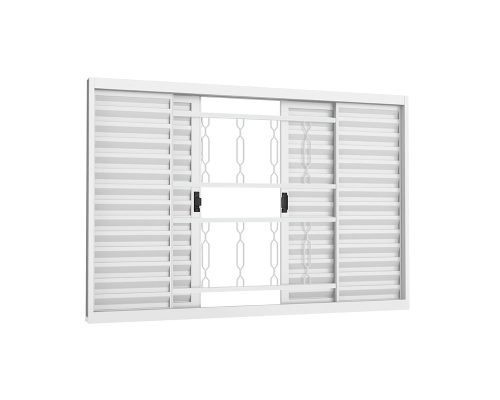 VENEZIANA DE CORRER 4 FOLHAS C/ GRADE ELO S/ VIDRO