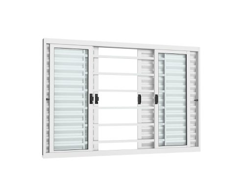 VENEZIANA DE CORRER 6 FOLHAS C/ GRADE FUTURE C/ VIDRO