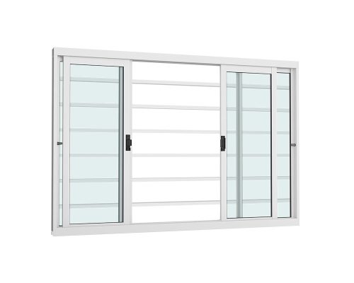 VITRÔ DE CORRER TOTAL 4 FOLHAS C/ GRADE FUTURE C/ VIDRO