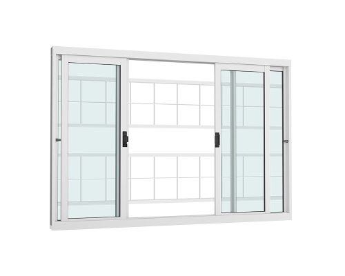 VITRÔ DE CORRER TOTAL 4 FOLHAS C/ GRADE QUADRICULADA  C/ VIDRO