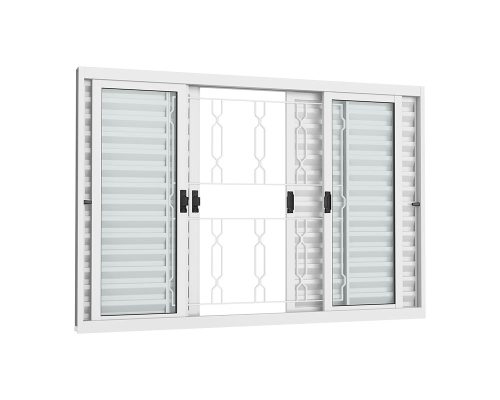 VENEZIANA DE CORRER 6 FOLHAS C/ GRADE ELO C/ VIDRO