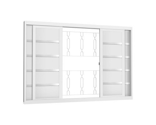 VENEZIANA DE CORRER PARMA 4 FOLHAS C/ GRADE ELO S/ VIDRO C/ FRISO