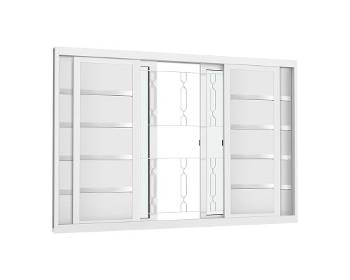 VENEZIANA DE CORRER PARMA 6 FOLHAS C/ GRADE ELO C/ VIDRO C/ FRISO