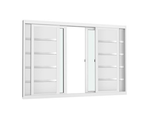 VENEZIANA DE CORRER PARMA 6 FOLHAS S/ GRADE C/ VIDRO C/ FRISO