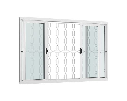 VITRÔ DE CORRER 4 FOLHAS C/ GRADE ELO C/ VIDRO