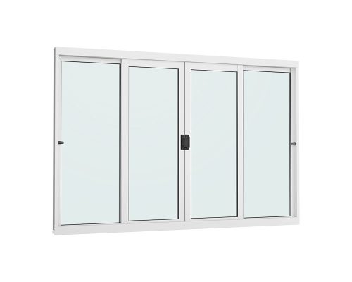 VITRÔ DE CORRER 4 FOLHAS S/ GRADE C/ VIDRO