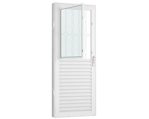 PORTA MISTA LAMINADA C/ POSTIGO C/ GRADE ELO C/ VIDRO