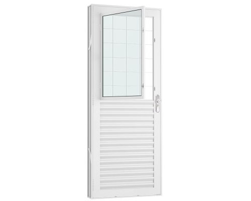 PORTA MISTA LAMINADA C/ POSTIGO C/ GRADE QUADRICULADA C/ VIDRO