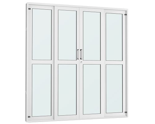 PORTA DE CORRER CENTRAL C/ 1 DIVISÃO C/ VIDRO