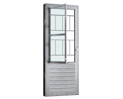 PORTA SALALAMBRIL C/ POSTIGO C/GRADE MODULAR QUADRICULADA C/ VIDRO