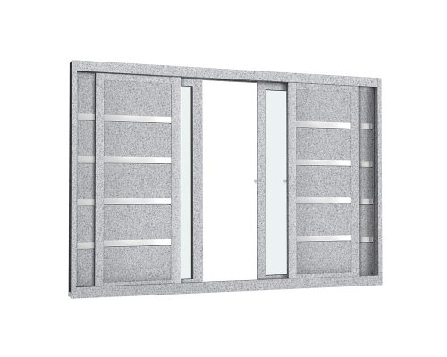 VENEZIANA DE CORRERPARMA 6 FOLHAS S/ GRADE C/ VIDRO C/ FRISO