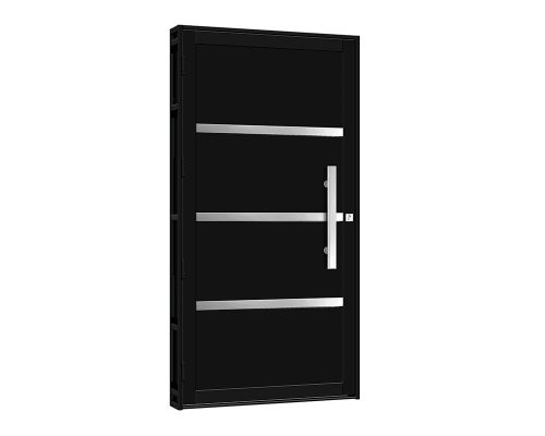 PORTA PARIS C/ PUXADOR C/ 3 FRISOS PRETO FOSCO