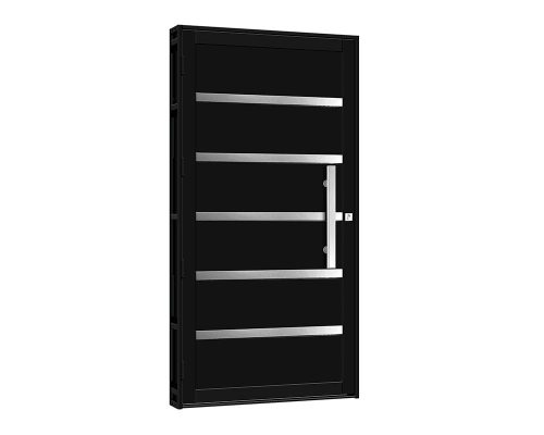 PORTA PARIS C/ PUXADOR C/ 5 FRISOS PRETO FOSCO